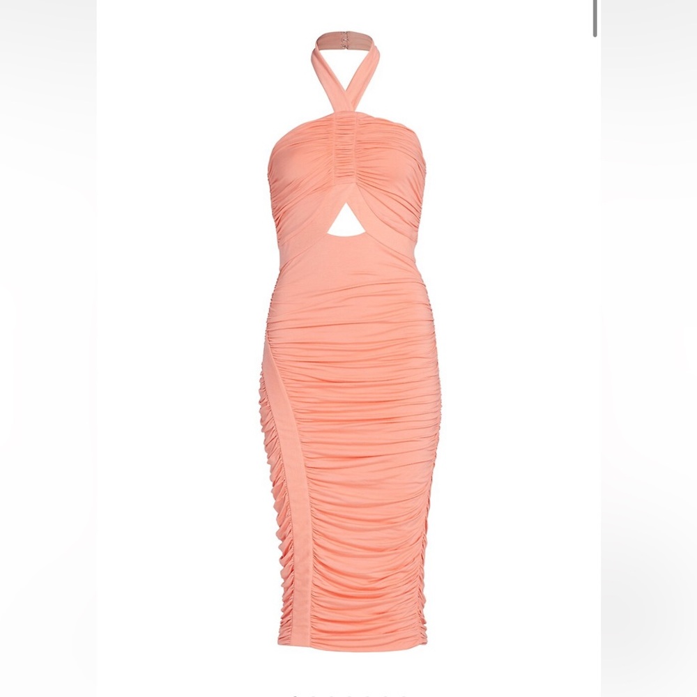 Orange Halter Bodycon Dress - Picture 5 of 5